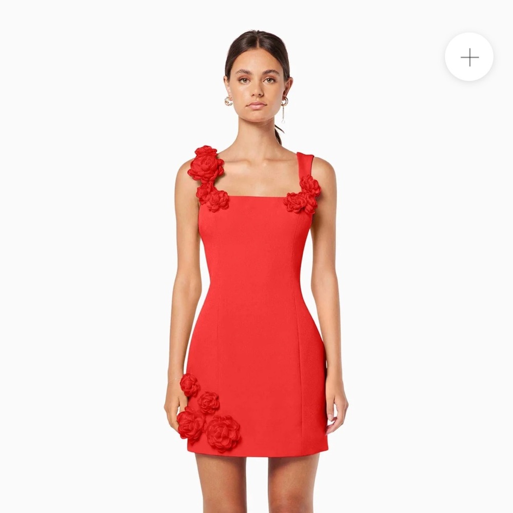 Trompe 3D Floral Mini Dress Red, only worn once